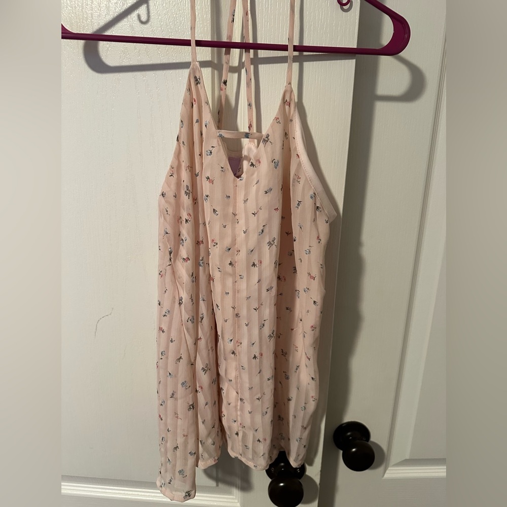 Baby pink floral floaty halter